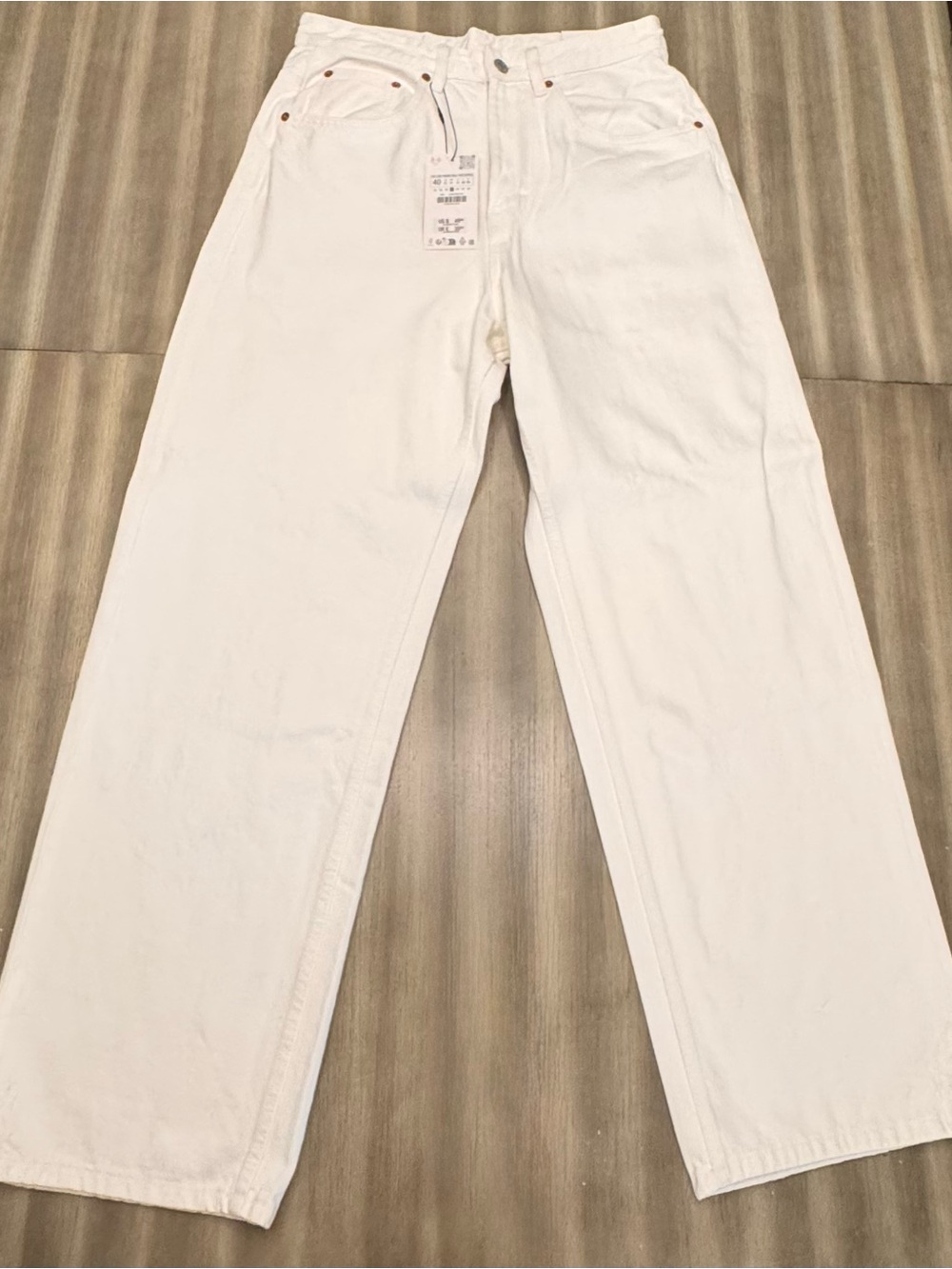 Zara Women's White Wide-Leg Jeans - 31